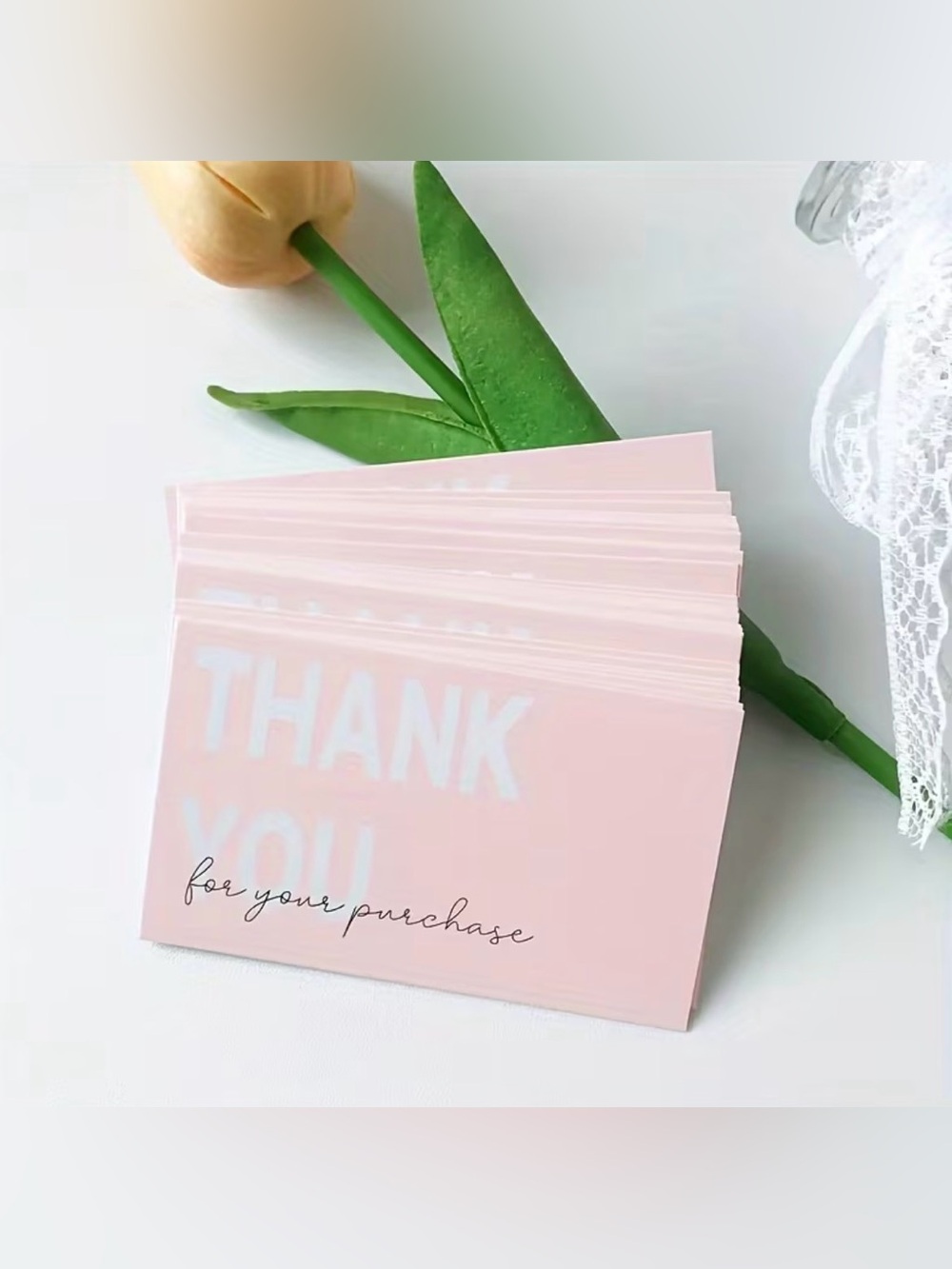 Thank You Cards - Pink 'Thank You for Your Purchase' Set of 100 Cards NIP